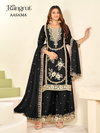 Rangrut Aasama Chinon Embroidery Plazzo Suits Exporters In India